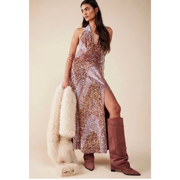 Free People Glitter & Gold Midi Dress
Size L - Picture 2 of 10